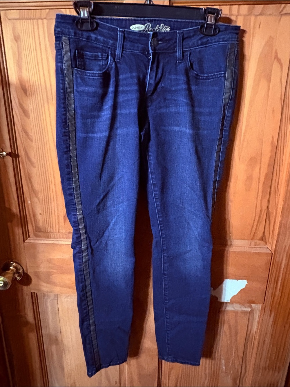 Old Navy Dark Blue Skinny Jeans with Black Side Stripe